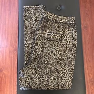 Forever21 Plus size Shiny Dark Leopard Pants